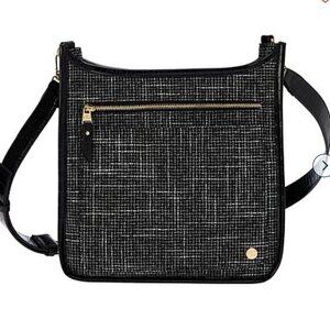 Samantha Brown To-Go Tweed Crossbody Bag BLACK nwt
